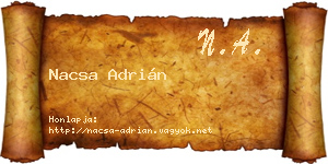 Nacsa Adrián névjegykártya